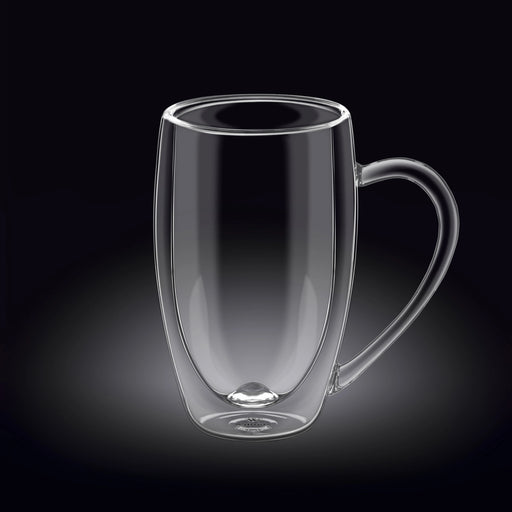 Wilmax 400ml Glass Double-Wall Cup