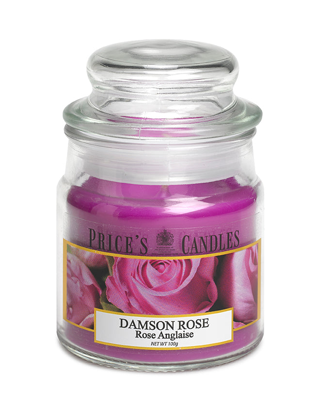 Price's Small Scented Candle Jar with Lid - Damson Rose