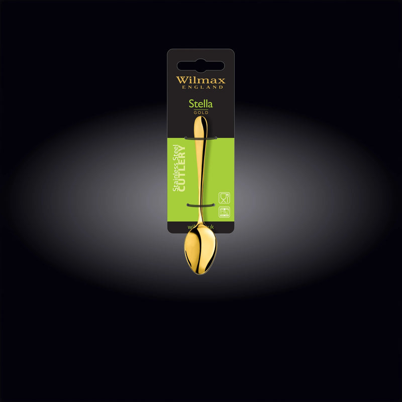 Wilmax Stella 2-Piece 11.5cm Coffee Spoon Set - Gold