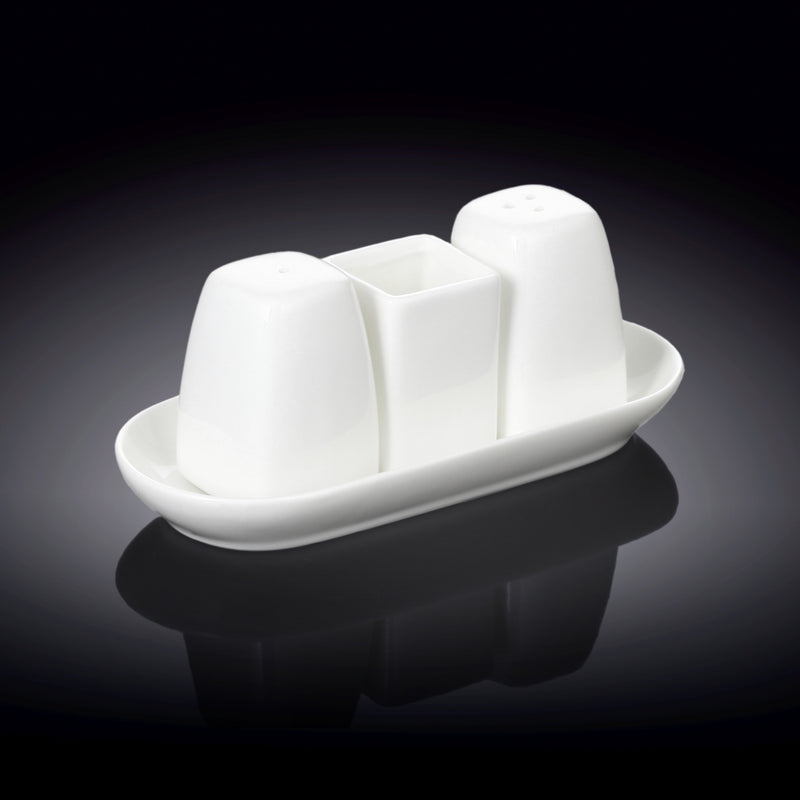 Wilmax Ilona 4-Piece Salt & Pepper Set - White