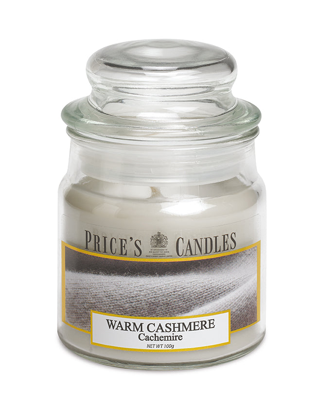 Price's Small Scented Candle Jar with Lid - Warm Cashmere