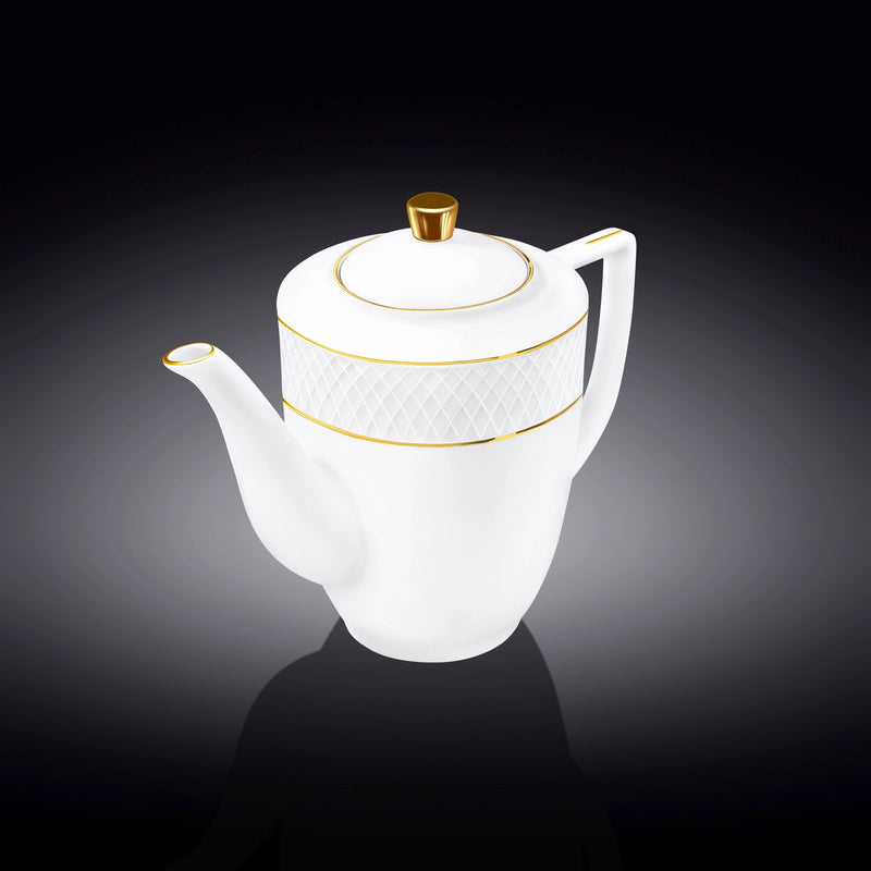 Wilmax Diamond 750ml Coffee Pot - White & Gold