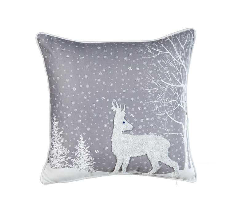 ARMN Azure Embroidered Cushion Cover - Gray