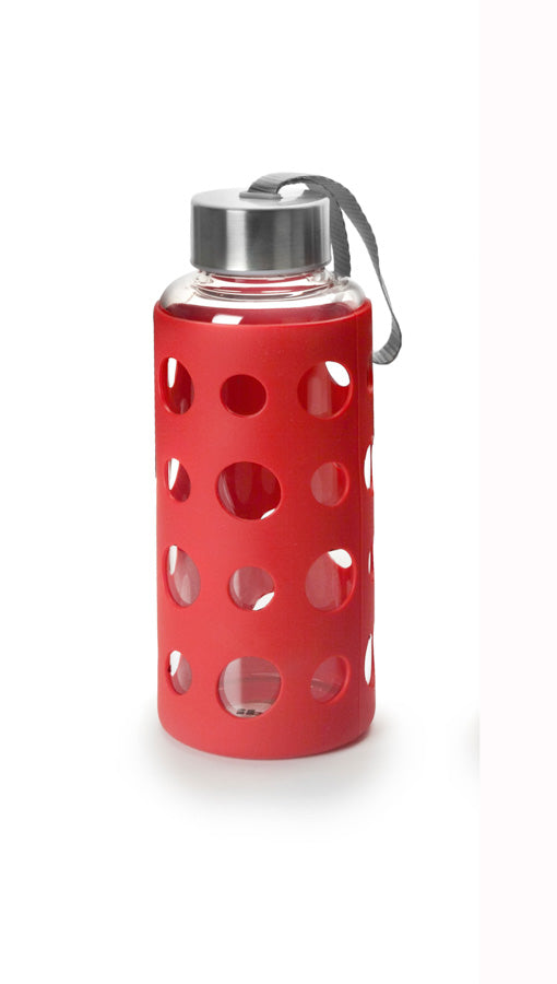 Ibili Lake 400ml Glass Bottle - Red
