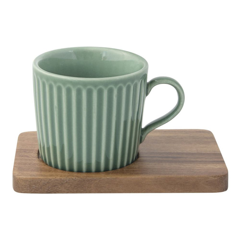 Easy Life Take a Break 110ml 8-Piece Cups & Saucers Set in Box - Pastels