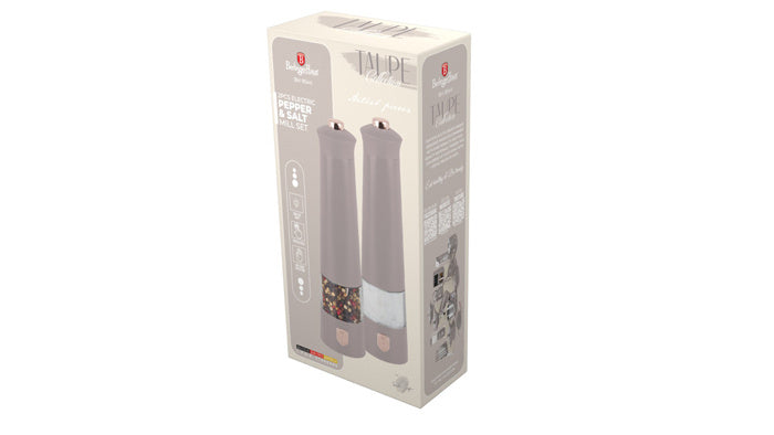 Berlinger Haus 2-Piece Electric Pepper & Salt Mill Set - Taupe Collection