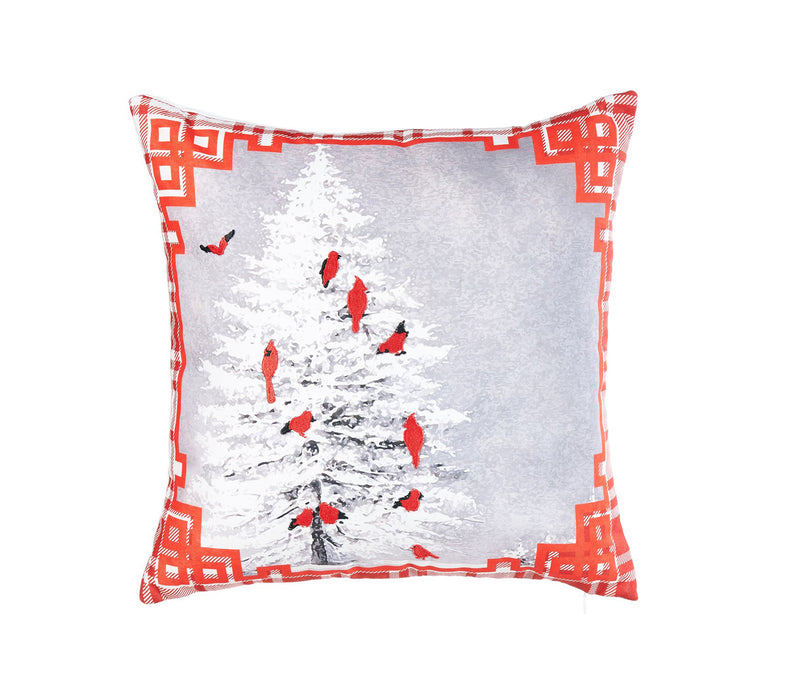 ARMN Azure Embroidered Cushion Cover - Gray & Red