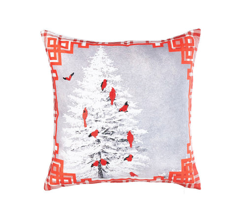 ARMN Azure Embroidered Cushion Cover - Gray & Red