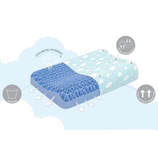 ARMN Pedic Washable Silicone Kids Pillow - Blue