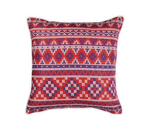 ARMN Azure Patterned Cushion Cover - Red & Navy