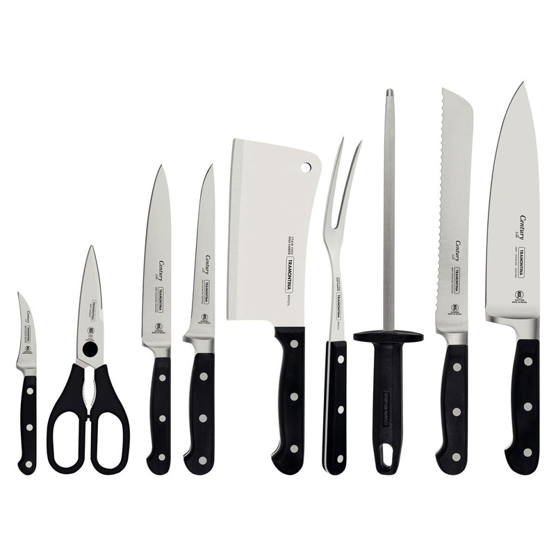 Tramontina Century 10-Piece Chefs Knife Set - Black