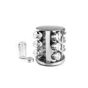 Ibili 12-Piece Spice Jar Set with Rotating Stand - Steel  