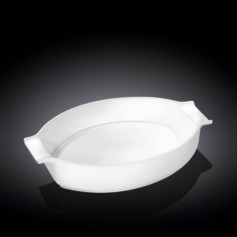 Wilmax 30.5*19.5cm Oval Baking Dish with Handles - White
