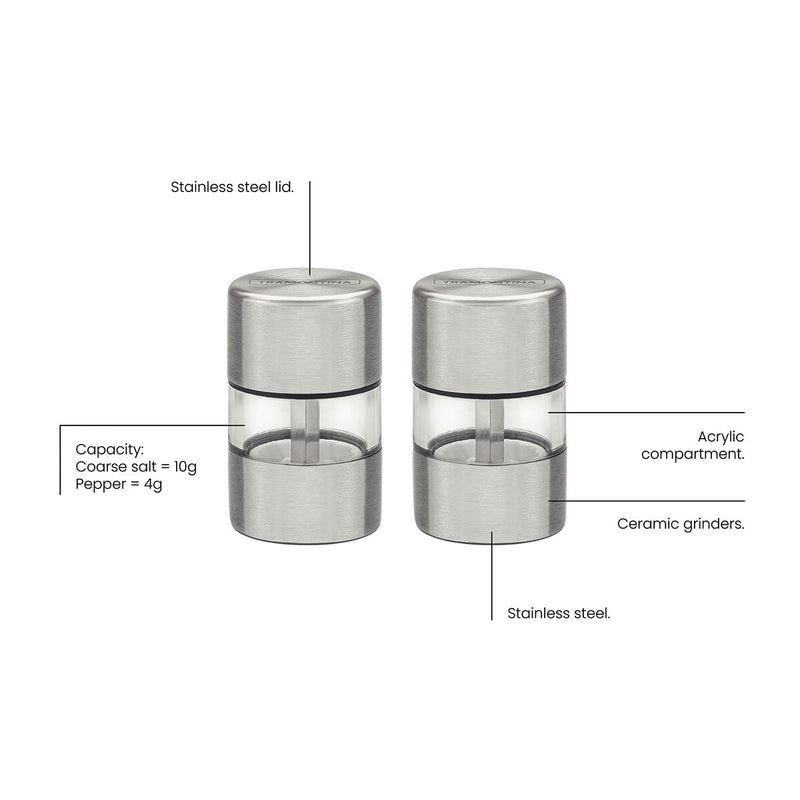 Tramontina Realce 2-Piece Salt & Pepper Mill Grinder Set