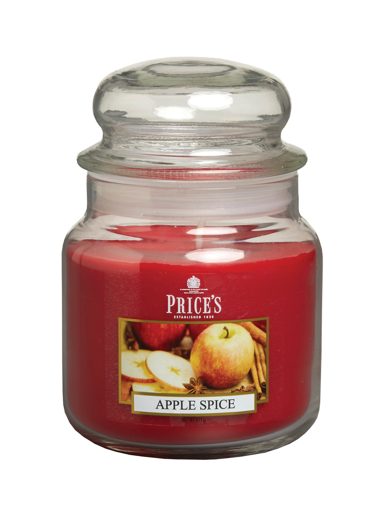 Price's Medium Scented Candle Jar with Lid - Apple Spice
