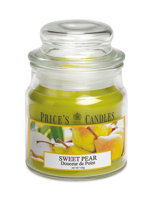 Price's Small Scented Candle Jar with Lid - Sweet Pear