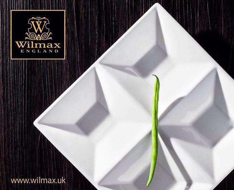 Wilmax 20cm Divided Square Dish - White