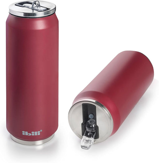 Ibili Granada Steel 330ml Thermos Can - Burgundy Toned