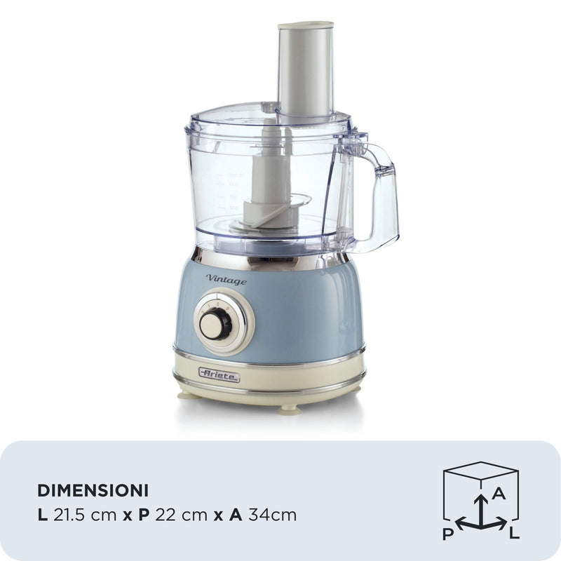 Ariete Vintage 1781 8 in 1 Food Processor - Blue