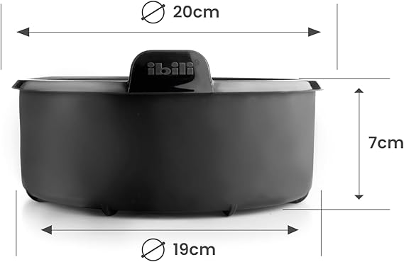 Ibili 20cm Round Container for Air Fryer - Black