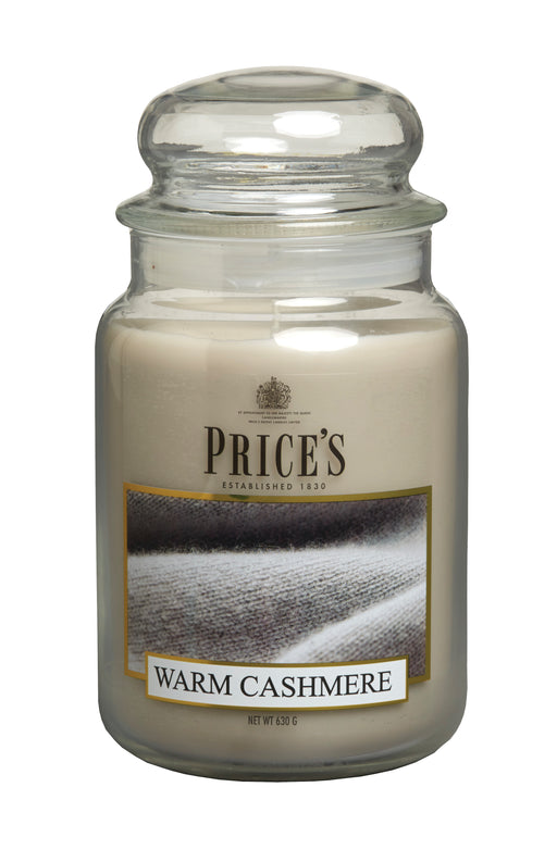 Price's Large Scented Candle Jar with Lid - Warm Cashmere