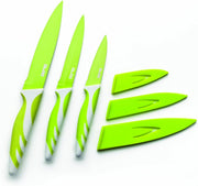 Ibili Set of 3 Kitchen Knives with Guards - Green