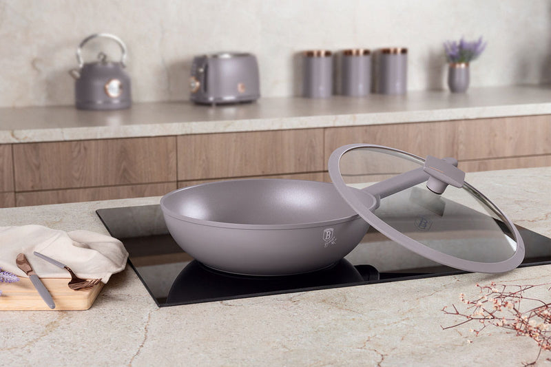 Berlinger Haus 28cm Wok with Lid - Taupe Collection