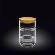Wilmax Thermo 20x10cm 3-Tier Jar with Bamboo Lid
