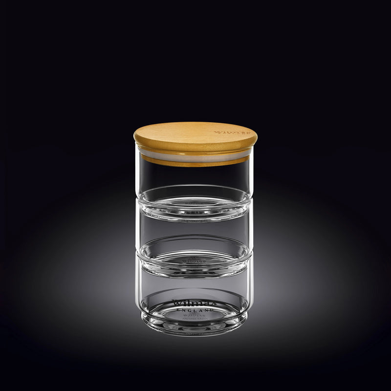 Wilmax Thermo 20x10cm 3-Tier Jar with Bamboo Lid