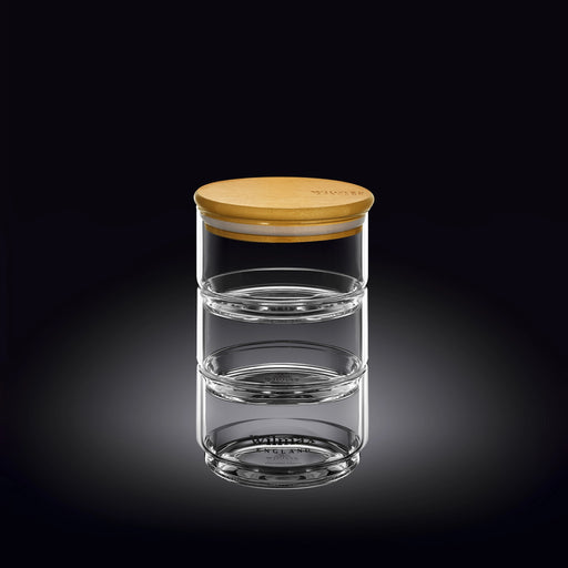 Wilmax Thermo 20x10cm 3-Tier Jar with Bamboo Lid