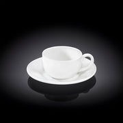 Wilmax 100ml Coffee Cup & Coaster Set - White