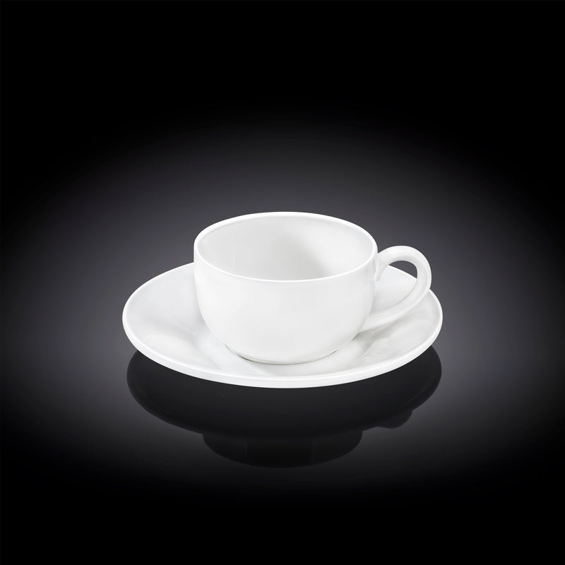 Wilmax 100ml Coffee Cup & Coaster Set - White
