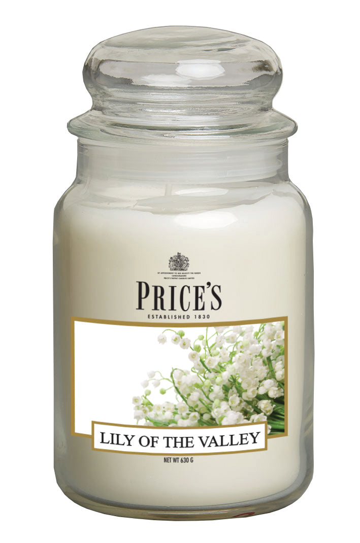 Price's Large Scented Candle Jar with Lid - Lily of the Valley