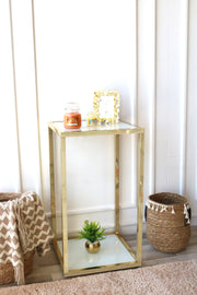 ARMN Milton 2-Shelf 45x45cm Stand - Gold