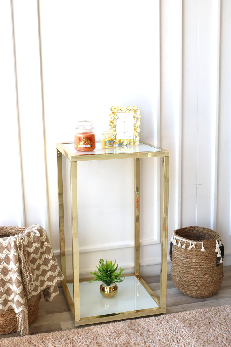 ARMN Milton 2-Shelf 45x45cm Stand - Gold