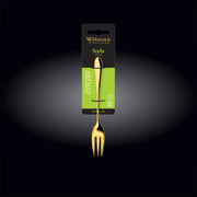 Wilmax Stella 2-Piece 14cm Pastry Fork Set - Gold