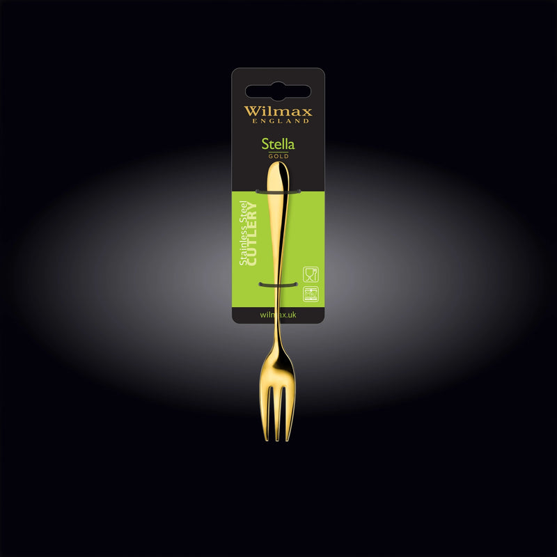 Wilmax Stella 2-Piece 14cm Pastry Fork Set - Gold