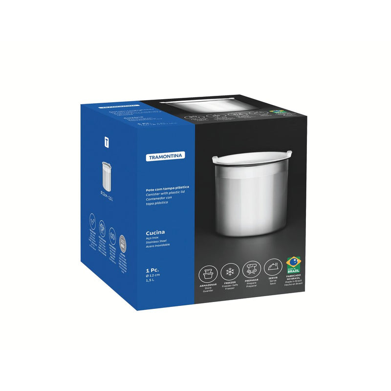 Tramontina Freezinox 1.5L Steel Round Food Container