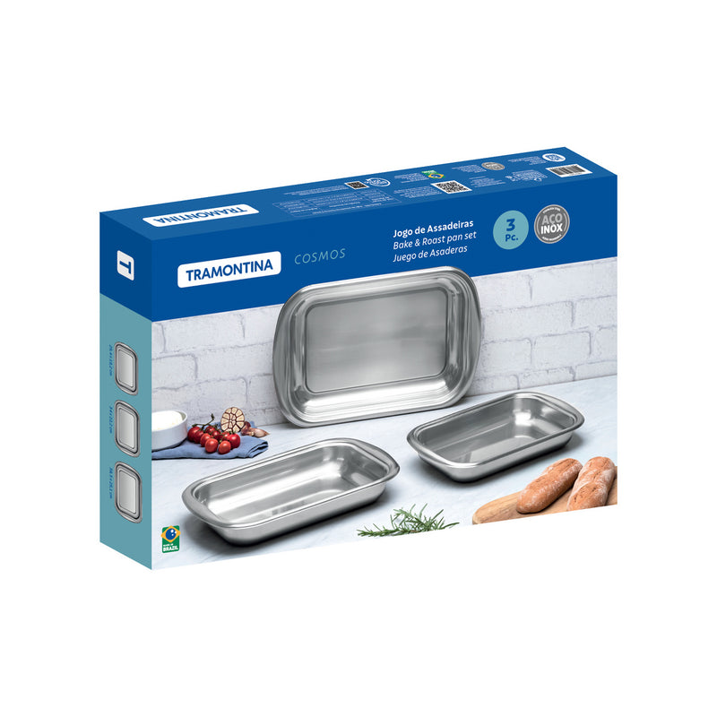 Tramontina Cosmos 3-Piece Steel Roast Pan Set