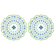Easy Life Flowers Garden 2-Piece 34.5cm Placemat Set - Blue & Green