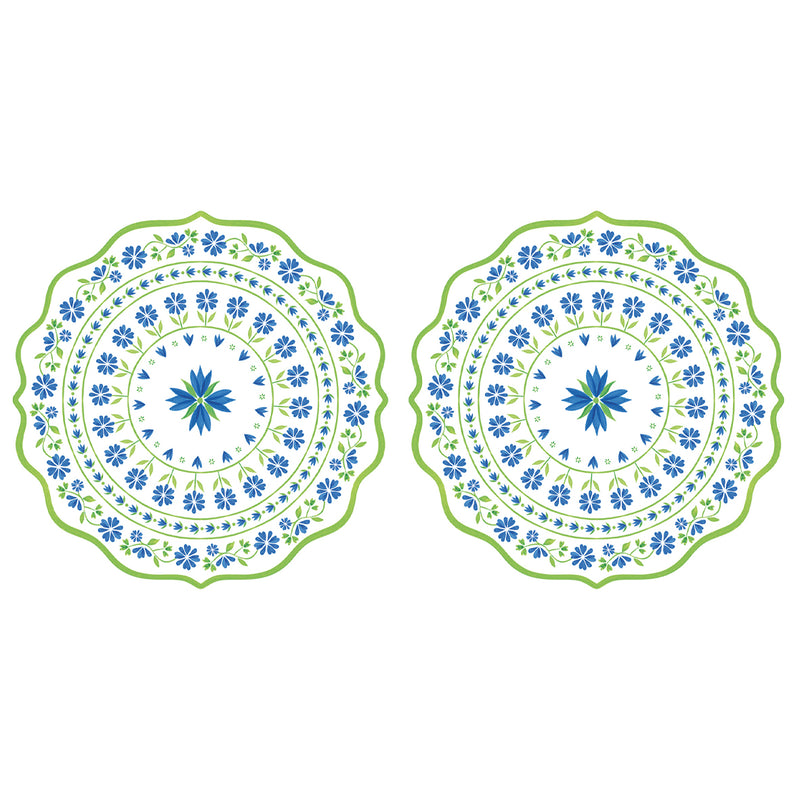 Easy Life Flowers Garden 2-Piece 34.5cm Placemat Set - Blue & Green