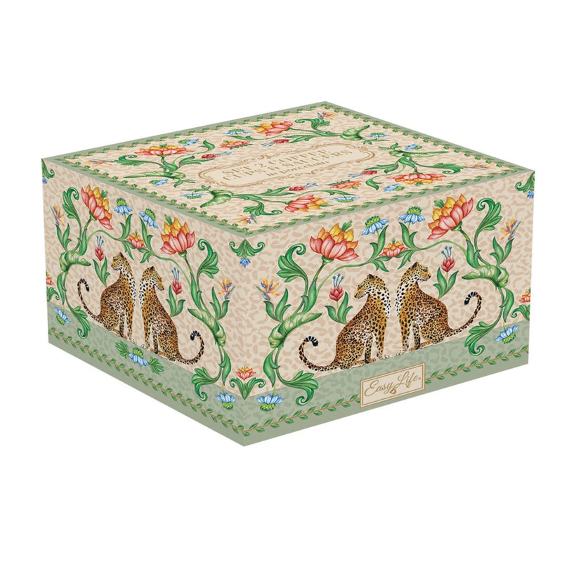 Easy Life Jungle Vibes 80ml 4-Piece Cups & Saucers Set in Box - Multicolored