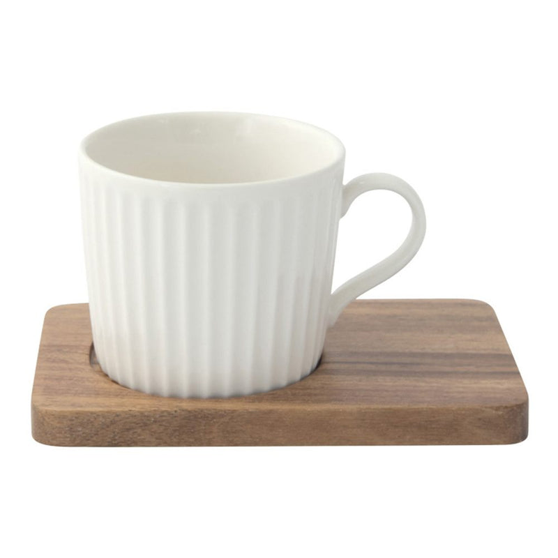 Easy Life Take a Break 110ml 8-Piece Cups & Saucers Set in Box - Gray & White