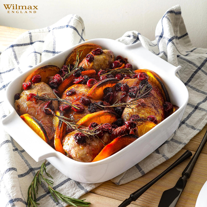 Wilmax 20cm Square Baking Dish with Handles - White