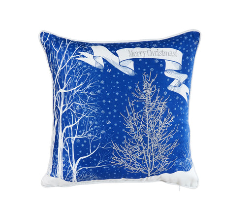 ARMN Azure Embroidered Cushion Cover - Blue & White