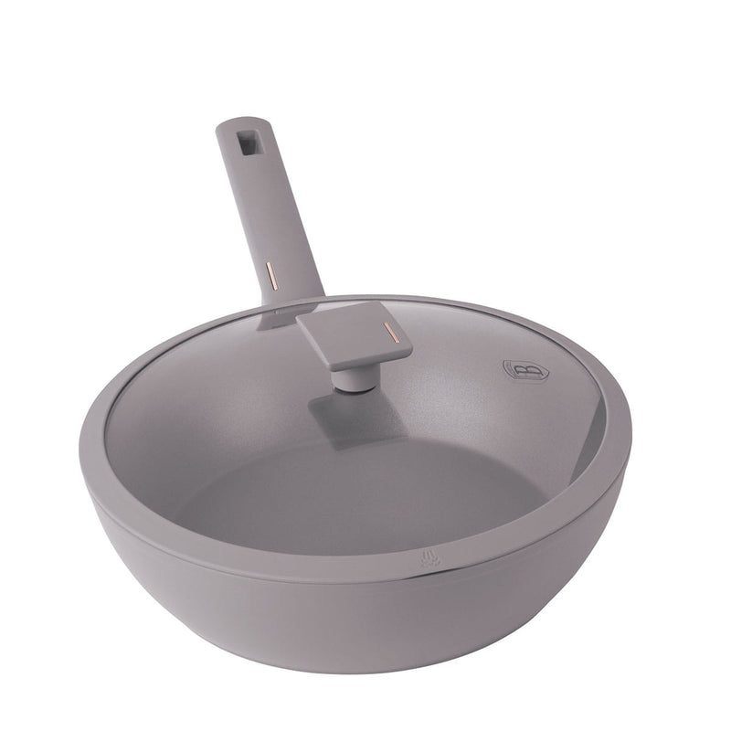 Berlinger Haus 28cm Wok with Lid - Taupe Collection