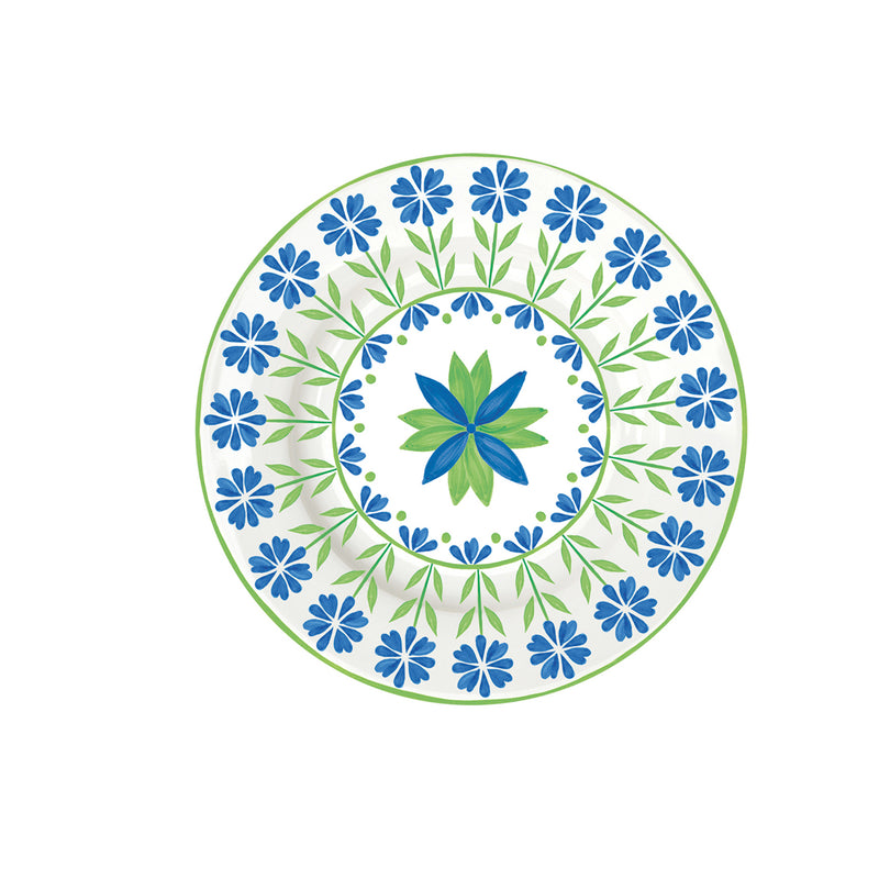 Easy Life Flowers Garden 19cm Side Plate - Blue & Green
