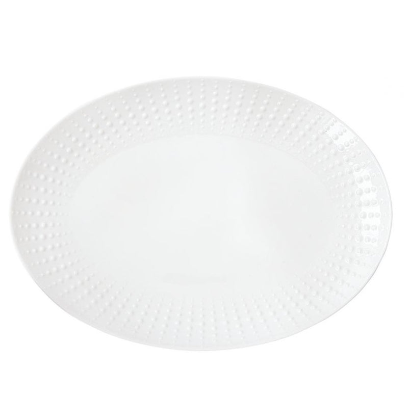 Easy Life Drops 32x23cm Oval Tray - White