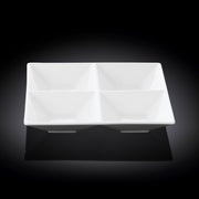 Wilmax 20cm Divided Square Dish - White