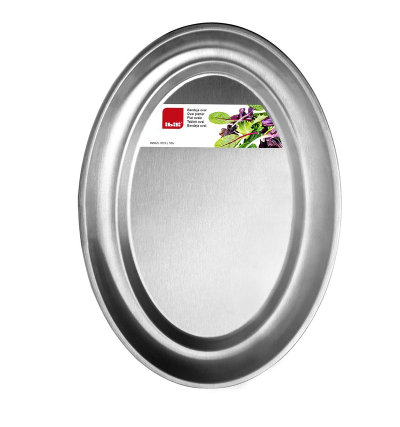 Ibili 40x28cm Steel Oval Platter